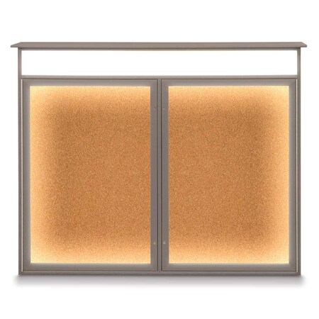 United Visual Products Open Faced Traditional Rounded Corkboard UV645ARC-SATIN-COBACC